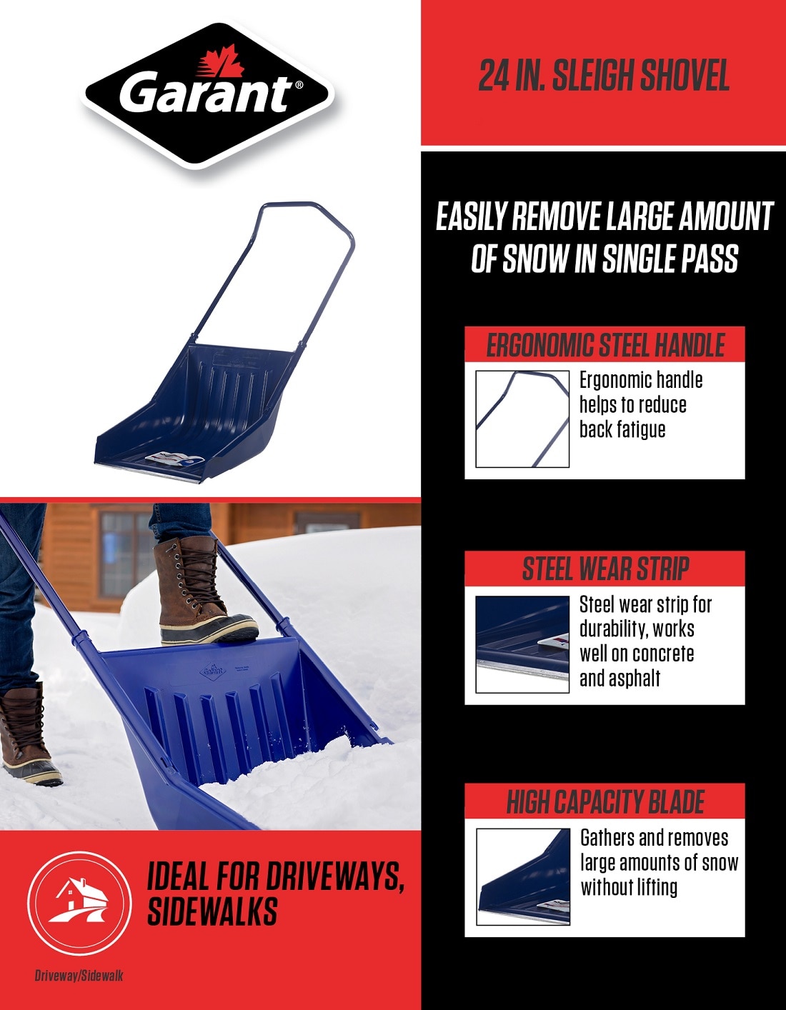 Garant 24 in. Sleigh ShovelEPSS24 The Home Depot